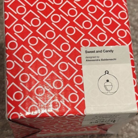 Anthropologie Terrain Festive Friend Glass Ornament Cupcake Pastry Pink - Picture 6 of 6